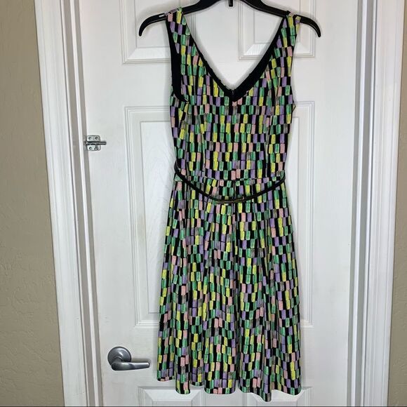 Calvin Klein Women's Fit and Flare Dress Size 4 Bright Pastel Colors - Picture 1 of 12